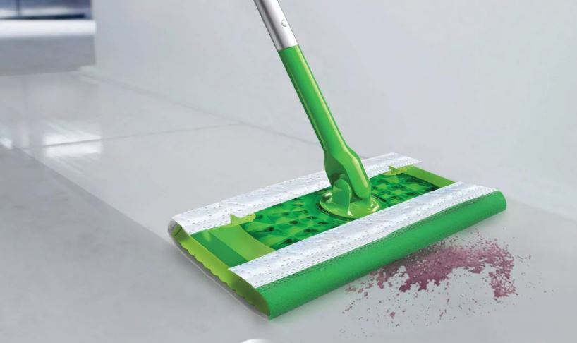 Swiffer Sweeper 2-in-1, Dry and Wet Multi Surface Floor Cleaner, Sweeping and Mopping Starter Kit. Includes 1 Mop + 10 Refills