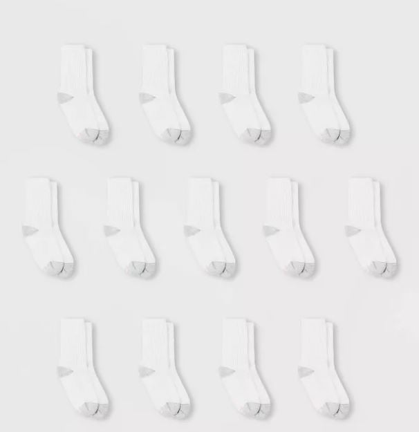 Hanes Women's Extended Size Cushioned 10pk Crew Socks - 8-12