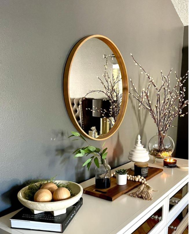 30" Round Framed Mirror Natural - Hearth & Hand with Magnolia