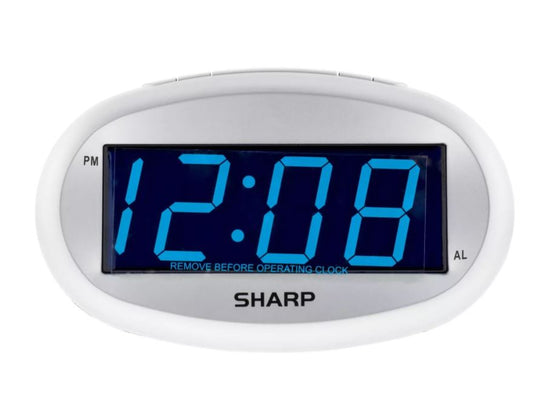LED Alarm Clock with Dimmer Silver - Sharp