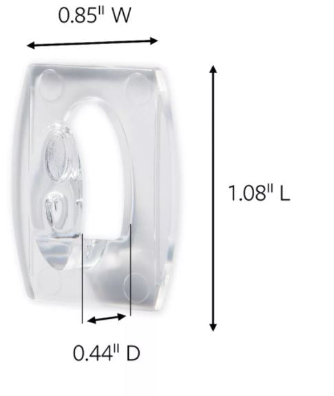 Command Mini Decorative Hooks with Strips Clear