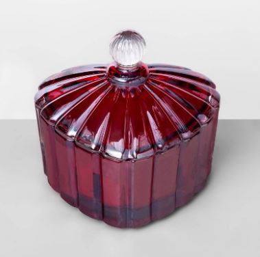 3oz Etched Glass Heart Jar Candle with Knob Velvet Petals - Opalhouse