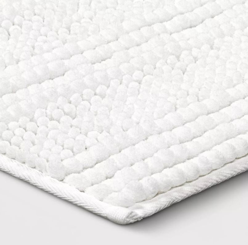 2pk Chenille Bath Rug Set White - Room Essentials