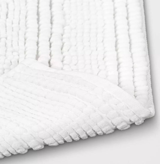 2pk Chenille Bath Rug Set White - Room Essentials