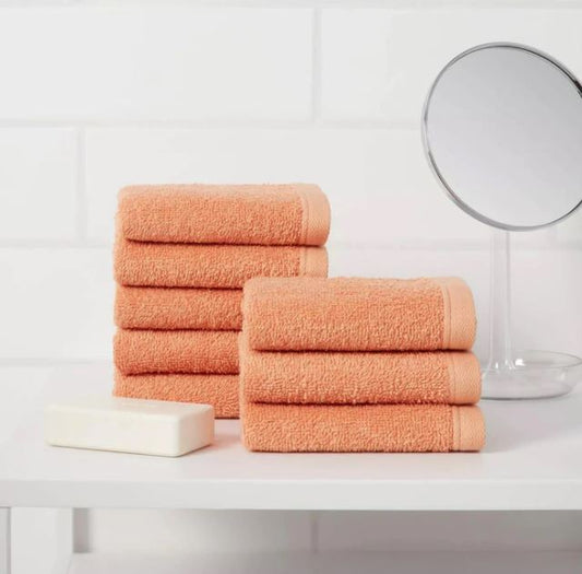 8pk Washcloth Set Orange - Room Essentials