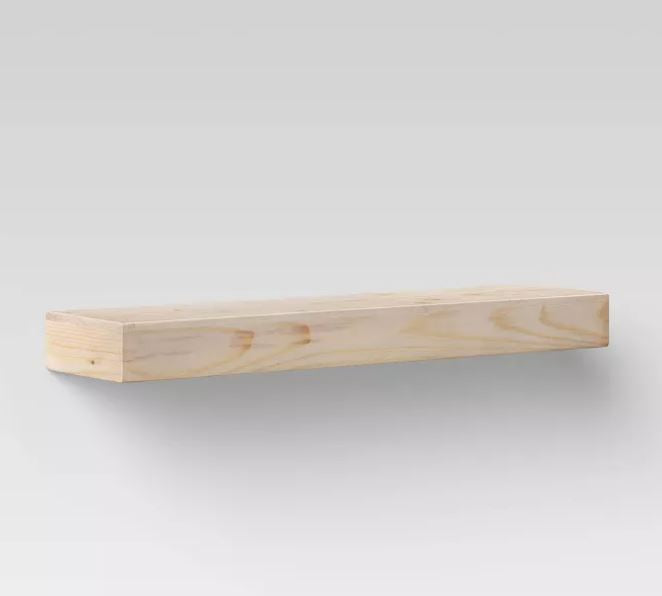 24" x 6" Floating Wood Wall Shelf White - Threshold