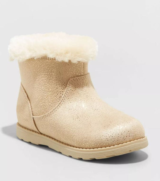 Toddler Girls' Emani Zipper Slip-On Shearling Style Winter Boots - Cat & Jack™
