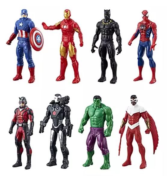 Marvel Avengers 6" Action Figures - Iron Man, Hulk, Black Panther, Captain America, Spider Man, Ant Man, War Machine & Falcon, 8 Figure Set