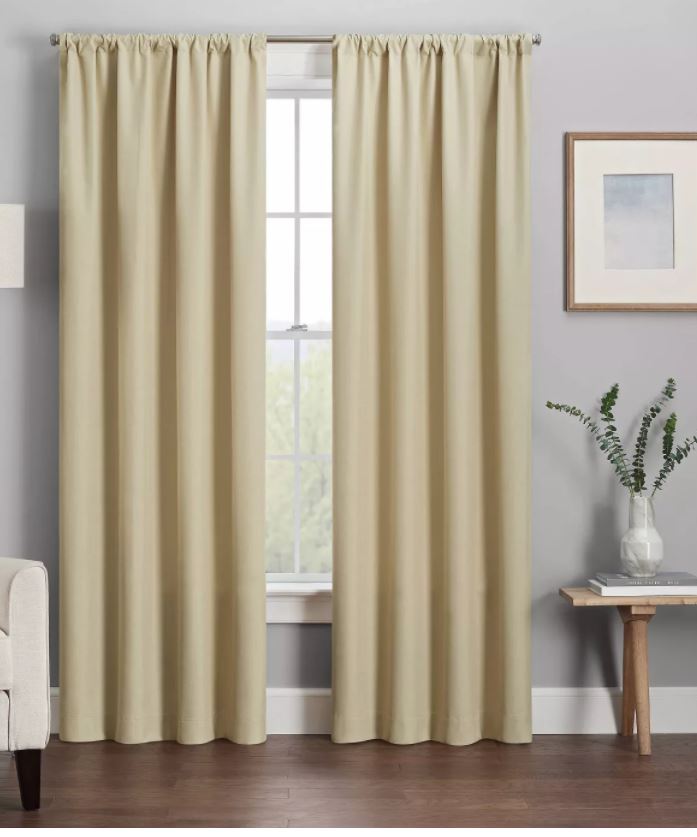 84"x42" Kendall Thermaback Blackout Curtain Panel Tan - Eclipse