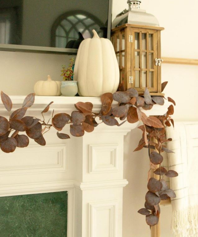 eucalyptus and succulent garland 6' Faux Rusted Eucalyptus Plant Garland